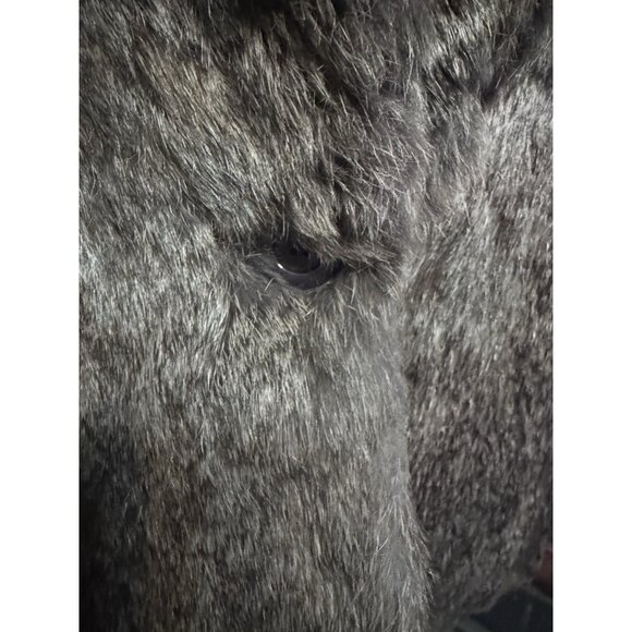 Vintage Split End Limited Ladies Black Rabbit Fur Jacket Coat Made In Hong Kong - Picture 5 of 7